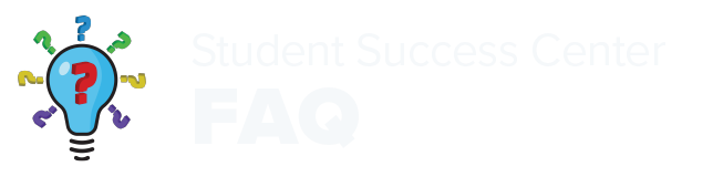 Student Success Center FAQ text and graphic.